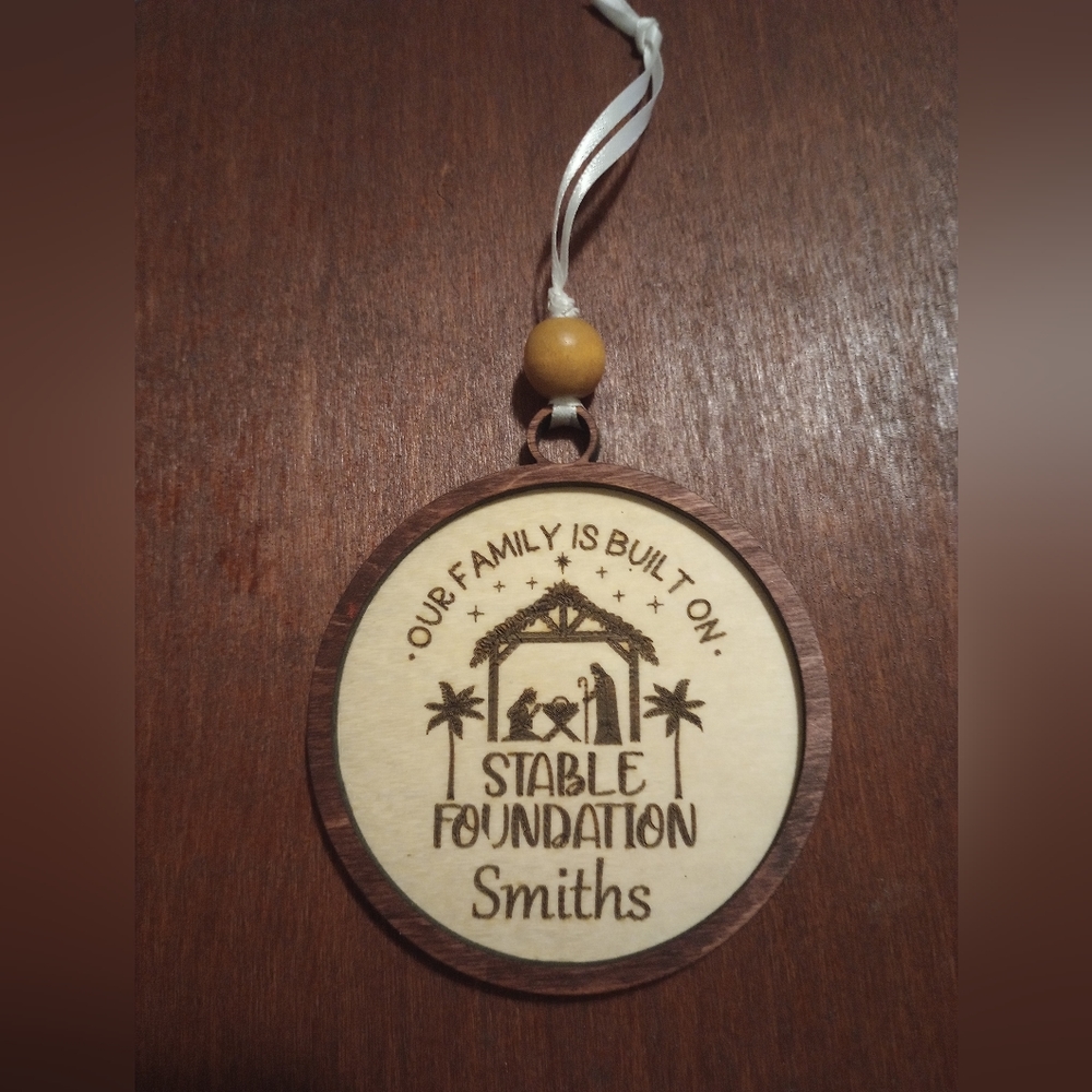 Personalized Nativity Christmas ornament